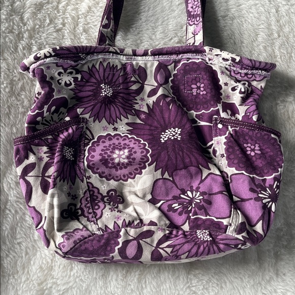 Thirty one Plum Awesome Blossom Retro Metro Canvas Bucket Bag - Picture 3 of 6